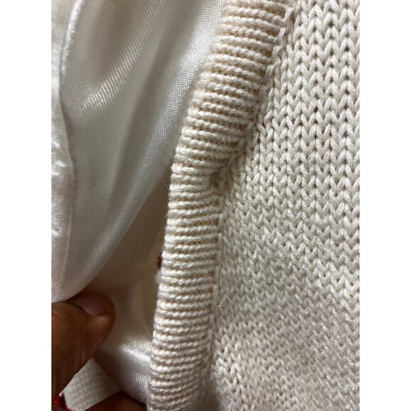 Kim Rogers Holiday Vest Petite Large Cardinal Beaded Embroidered Faux Fur Collar - Picture 7 of 8